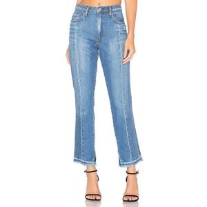 Nobody Denim Issy Jeans Cropped Two Tone Frayed Hem Distressed sz 24